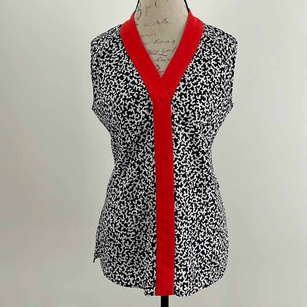 Bar III Sleeveless Red, White & Blue Blouse Size M